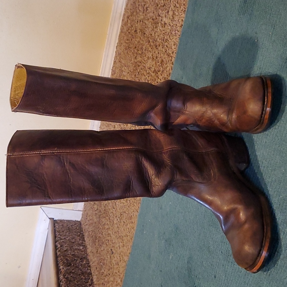 Early 70s hand stitched Italian leather boots
